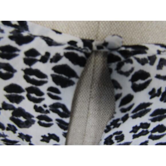 Joie Women's Silk Leopard Print Square Neck Short Sleeve Top White Black Size Lj - Picture 4 of 11